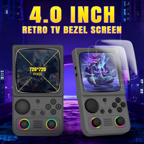 Image of R36TMAX Retro Gaming Console Handheld - 4.0 inch IPS Screen, 23+ Emulators, 64GB Preloaded Game Console, 5G WiFi Online Play, RGB Joystick, 4000mAh Portable Retro Game Console -Classic Grey