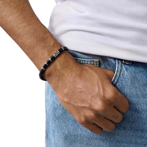 Diesel Herren D Logo Silberfarbenes Edelstahl Armband, DX1574931 – Ansicht 2