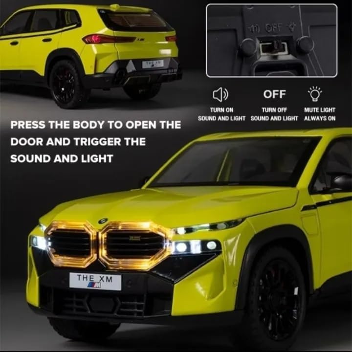 Image of Exclusive Alloy Metal Pull Back Die-Cast Car Diecast Metal Pullback Toy Car with Openable 6 Doors,Light Music Boys Gifts Toys (1:24 B.M.W XM SUV-Black Color)