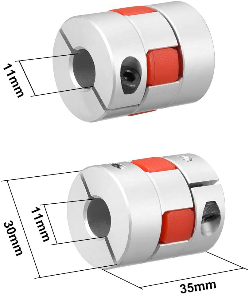 uxcell 2pcs Shaft Coupling 11mm to 11mm Bore L35xD30 Flexible Coupler Joint for Servo Stepped Motor