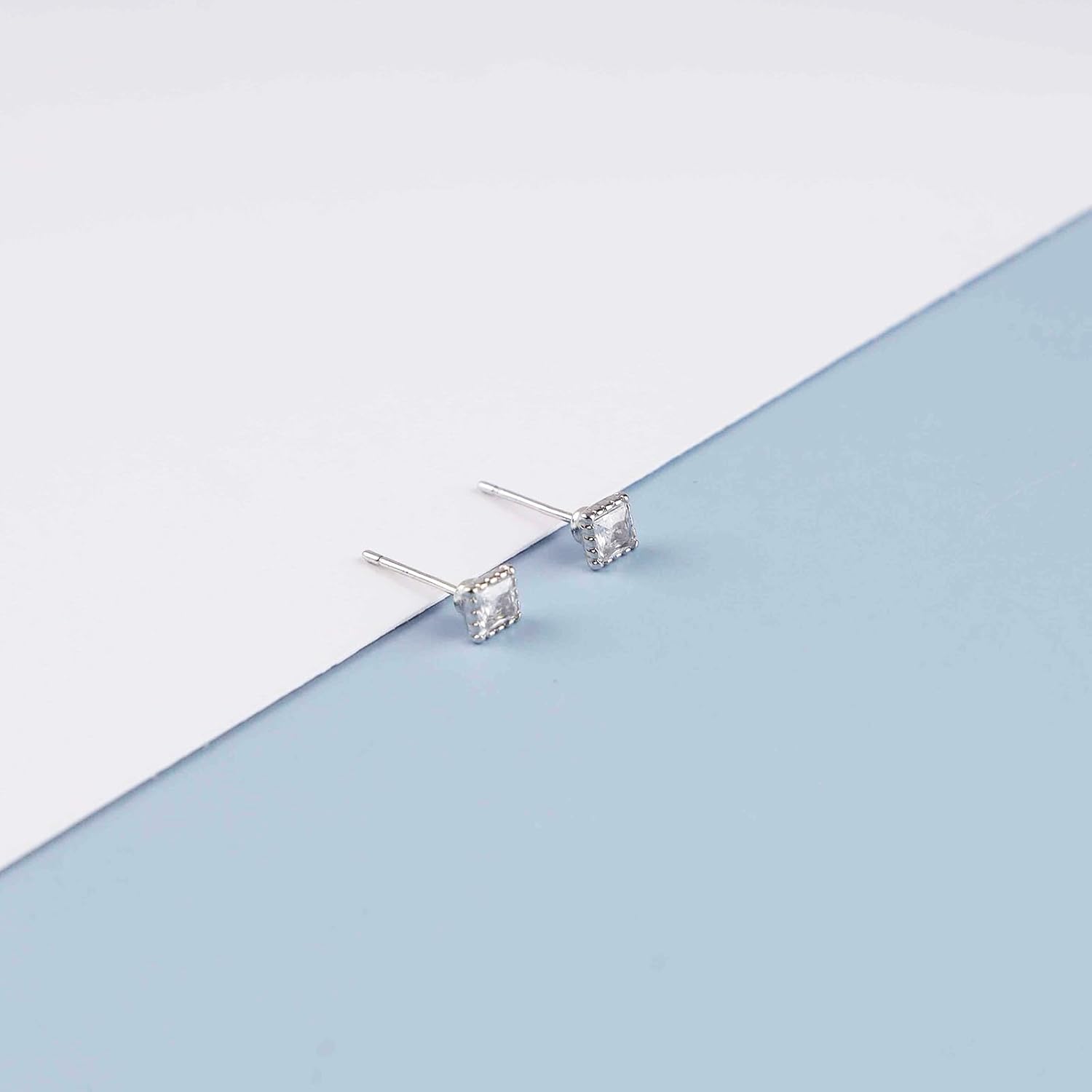 Andelaisi Boho Crystal Square Earrings Black Onyx Studs Earrings Black Crystal Square Earrings Geometric Black Enamel Earrings Jewelry for Women - Image 3