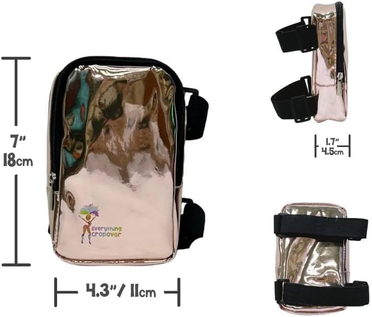 Glossy Thigh Bag | Leg Harness for Women | Outdoor Waist Pouch | Carnival Hiking Travel Fanny Pack with Adjustable Straps | Rose Gold - Image 3