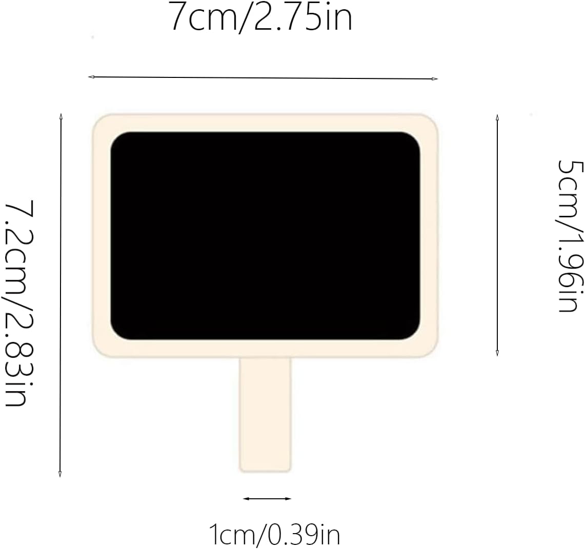 Mini Rectangle Chalkboard Signs with Wooden Clip, 12 Pack image 2
