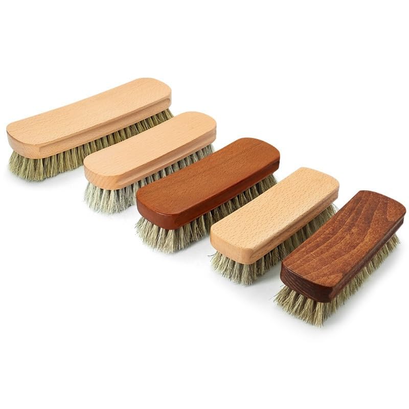 Brosse à chaussures en crin de cheval multicolore pour le soin du cuir - 4
