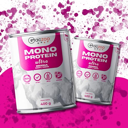 Gaczoo - Hundefutter Nass - Hypoallergenes Nassfutter für Hunde - Känguru und Ziege - Getreidefrei, Single Protein - Leicht Verdaulich, für empfindliche Hunde - Mono Protein Ultra 6 Dosen