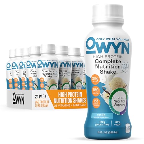 OWYN Only What You Need High Protein Plant Based Complete Nutrition Shake, Vanilla, 12 Fl Oz (24 Pack) -  1005