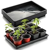 RooTrimmer 5 Pack Nursery Potting Tray, Carrying and Holding Plant Tray for Seeds Starting Pot, Collecting Drainage Water(Black)