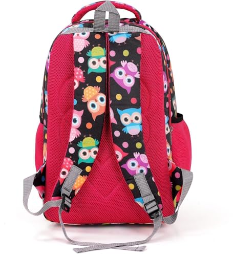 Image of Bag For Class 4th To 10th Standard Tuition School College All Day Use 32l Backpack Durable Polyester Material Owl Green Color Perfect For Students
