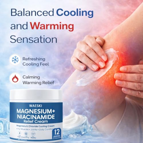 Image of Magnesium Niacinamide Relief Cream - Magnesium Cream for Joints, Leg, Foot, 12 Ingredients for Relief, Fast Acting Cooling Formula, Lightweight, Non-greasy (1)