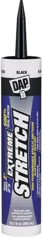 Extreme Stretch Acrylic Urethane Premium Elastomeric Sealant, Black, 10.1 Oz (7079818713)