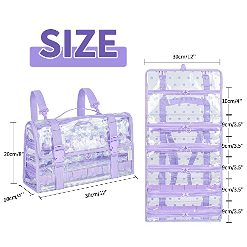 Yewiwin Doll Storage Organizer Backpack Compatible With Omg&Lol Surprise Dolls All,Clear View Hanging Dolls Carrying Case For Girl,Bag Only (Purple) #TOP5