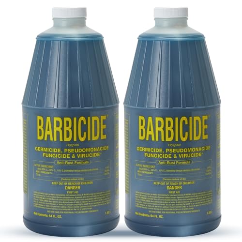BARBICIDE Half Gallon Disinfectant Concentrate – 2 Pack | EPA-Registered, Hospital-Grade Germicide for Salons & Barbershops | Anti-Rust Solution for Shears, Combs & Professional Tools
