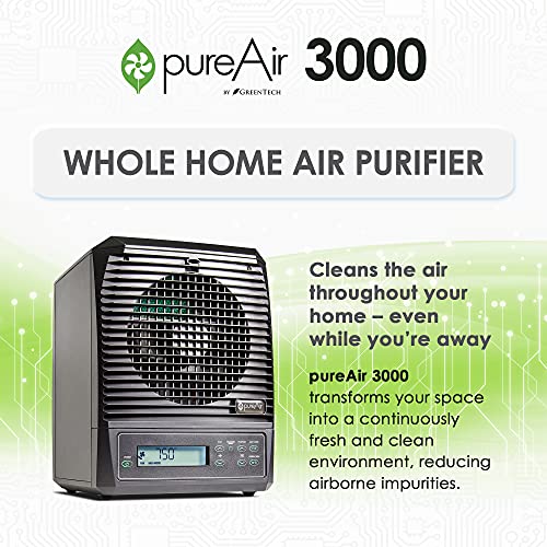 Greentech Environmental Pureair 3000 - Portable Air Purifier And Air Cleaner, Air Purifiers For Home, Office, And Bedroom, For Spaces Up To 3000 Square Feet, Neutralizes Tough Odors, Easy Set Up #TOP2