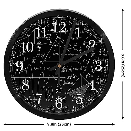 Horloge murale silencieuse avec formule équation mathématique à pile
