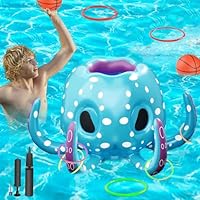 CHENBOOW Pool-Basketballkorb,Schwimmender Basketballkorb,Pool Spielzeug,Schwimmbad Spielzeug,Ringwurfspiel,Aufblasbares Spiel,für Beachparty Hawaii Party Schwimmbad Strand