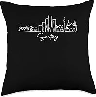 Vista 4 de city skyline Santiago Chile Almohada de tiro