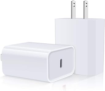 iPhone 17e 16e Fast Charger Block, 2Pack 20W USB C Power Adapter Type C Wall Charger for iPhone 17/17 Pro/17 Pro Max/Air/16/16 Pro/16 Pro Max/16 Plus/15/14/13/12/11/Pro/Max/SE/XR/XS, Pixel 10a 9 Pro