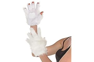Amscan White Furry Gloves: Unleash Your Goofy Side