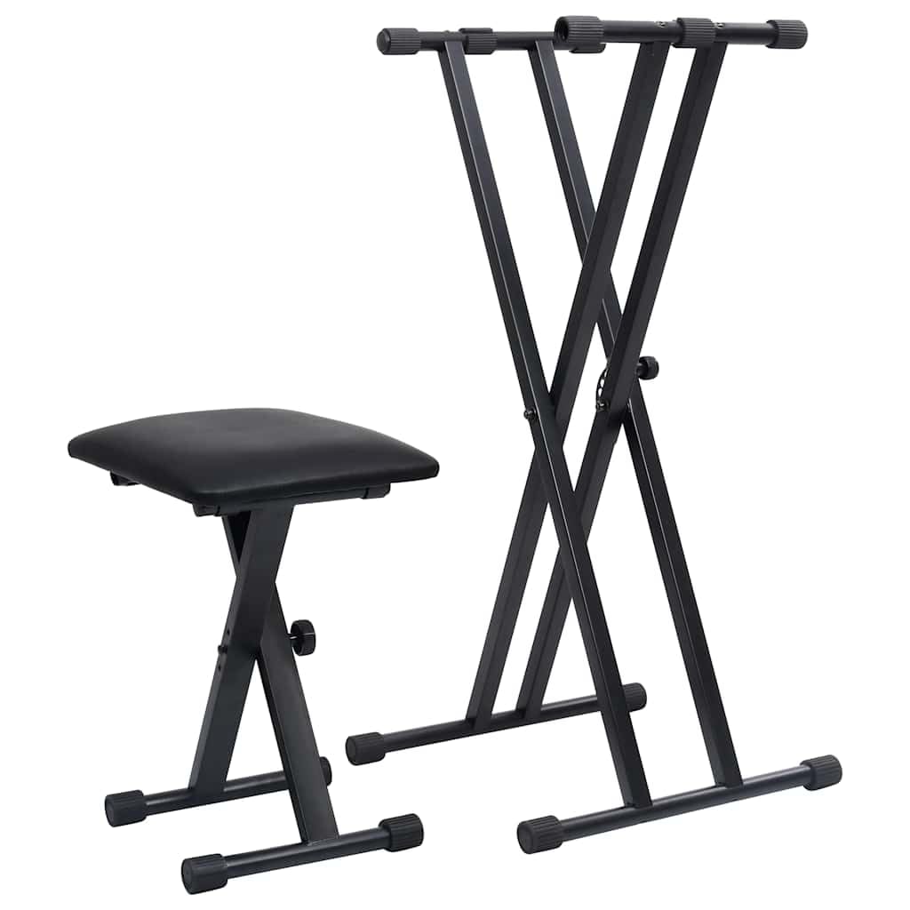 Doppelstrebiger Keyboard-Ständer & Hocker, Klappbar, Stahl