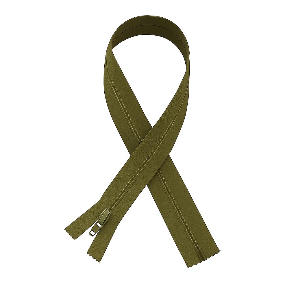 Khaki 6 Inch 15.2 cm Nylon Dressmaking Zip, Closed End, Size No #3, Auto Lock Pull, Standard Sewing & Craft Zipper