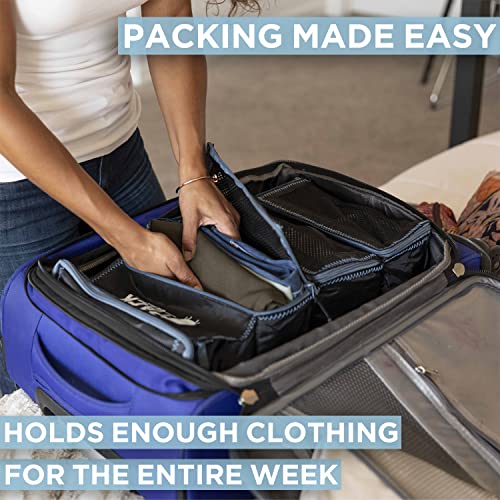 Pack Gear Suitcase Organizer | Pack More In Your Large Or Carry On Luggage | Unpack Instantly With These Compression Packing Cubes For Suitcases | Hanging Shelf Organizer For Closet (Black) (Carry-On) #TOP3
