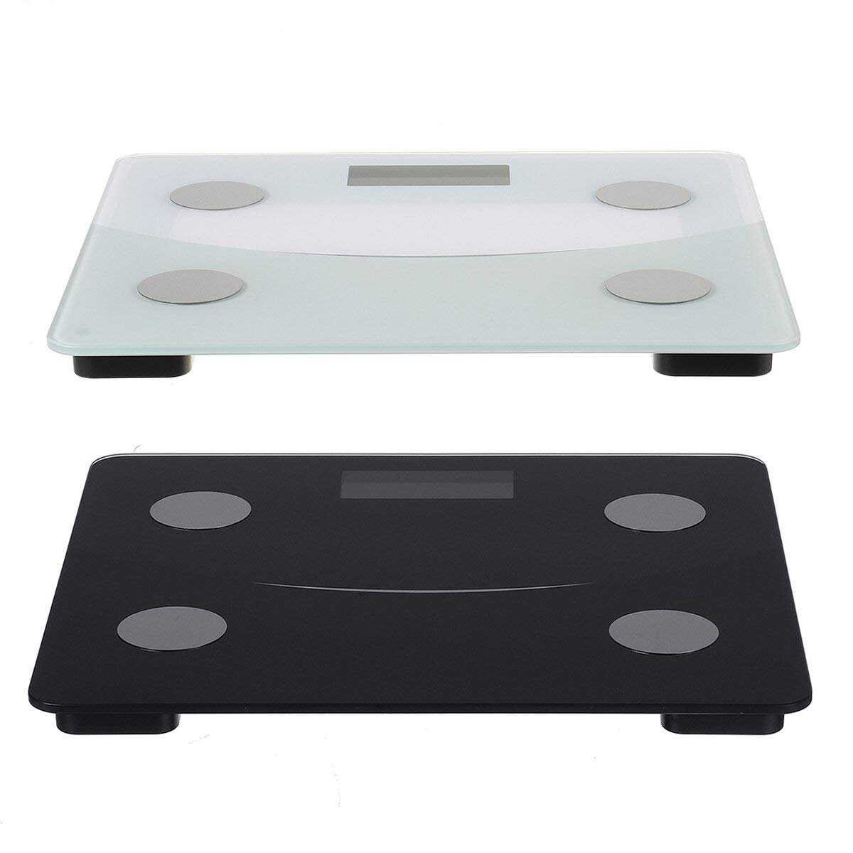 modny design 180 kg Zakres pomiarowy Waga Bluetooth z cyfrowym wyświetlaczem LED Overbold APP Waga łazienkowa Waga ciała Wireless Smart Digital (kolor: czarny) (czarny)
