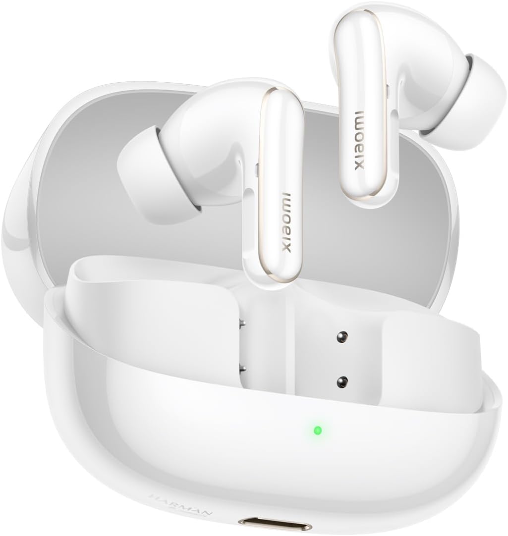Xiaomi Buds 5 Pro Wireless Earbuds, Bluetooth 5.4, 55 dB Active Noise Cancelling, 40 Hours Playback, Compatible with Dedicated Apps, Recording Function, Ceramic White