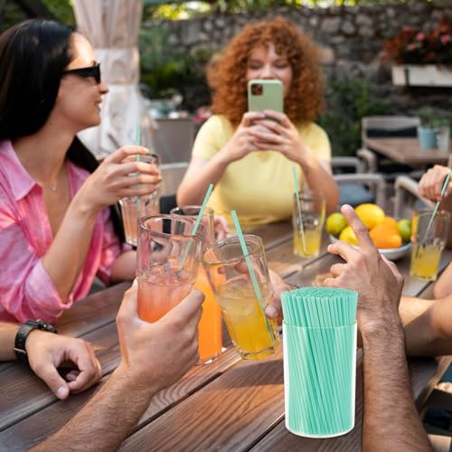 image for DLUGOPIS 500 Pcs Blue Aqua Coffee Stir Sticks Set Mint Blue Cocktail S