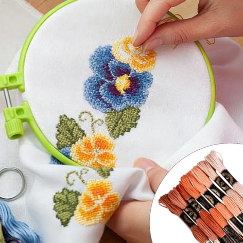 Image of 8 Skeins 70 Yards 6 Ply Variegated Cross Stitch Floss Gradient Friendship Bracelet String Colorful Polyester Embroidery Threads Yarn Bulk for Sewing Making Jewelry Needlecraft Knitting DIY