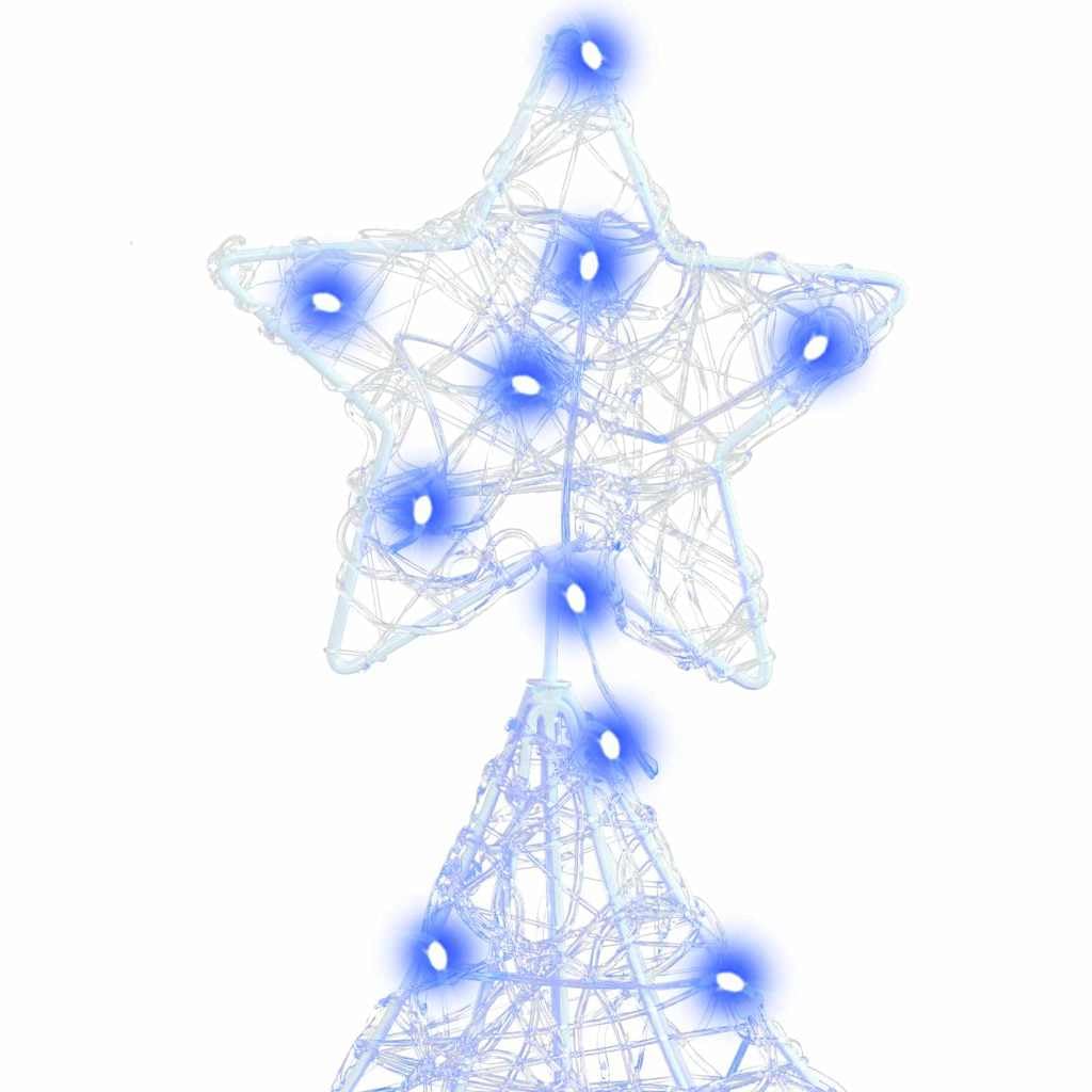 Weihnachtsbaum Acryl 150 cm mit 160 LEDs Blau, 3D Deko Ornament für Wohnzimmer, Christbaumschmuck mit Stern, USB betrieben, wetterbeständig, ideal zum Schmücken und Verzieren