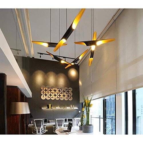 Ljgwjd Ceiling Lights Household Chandeliers, Novelty Lighting,Chandelier Aluminum Chandelier, Led Black Chandelier Creative Oblique Living Room Study Bar Indoor Lighting (100Cm*8Cm E27) #TOP4