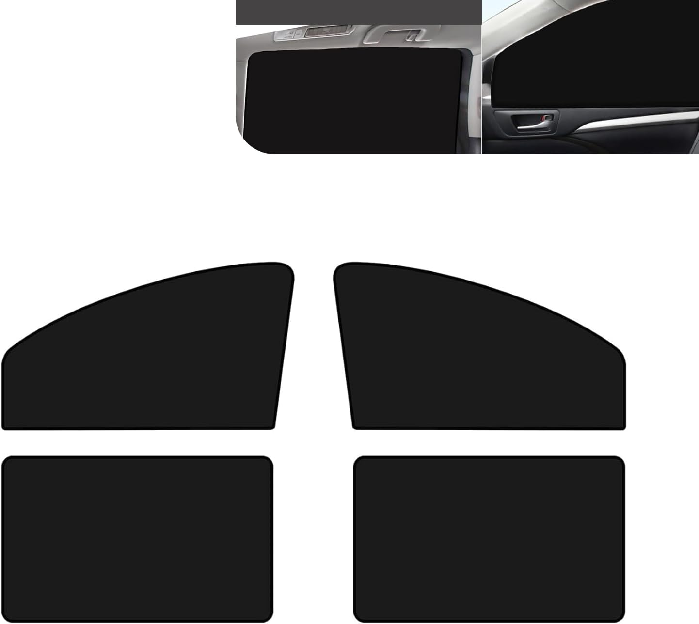 4 PCS Side Window Sun Shade, Privacy Protection Cooling Blackout Curtains, Window Free Lifting Ventilable Adsorption-Type Sun Protection Cover, Universal for Most Cars Trucks (Black) 4 PCS Side Window Sun Shade, Privacy Protection Cooling Blackout Curtains, Window Free Lifting Ventilable Adsorption-Type Sun Protection Cover, Universal for Most Cars Trucks (Black)