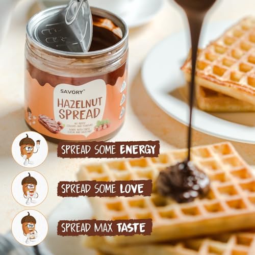 Image of Savory Chocolate Hazelnut Spread (400g) | Smooth, Creamy & Delicious | Made with Finest Cocoa & Hazelnuts | No Added Colors & Flavors | Ready to Eat | Chocolate Spread