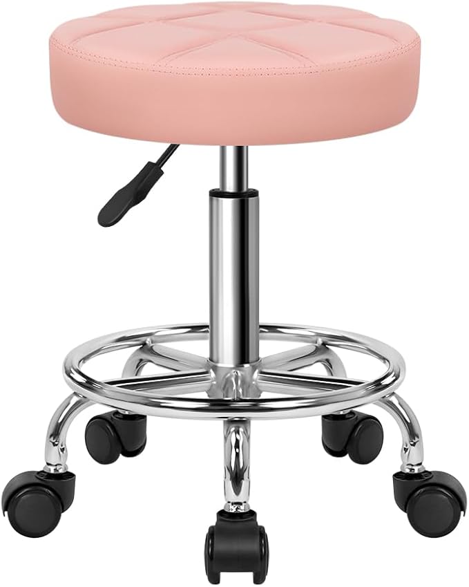Silla De Oficina Giratoria Ajustable En Altura Color Rosa Si
