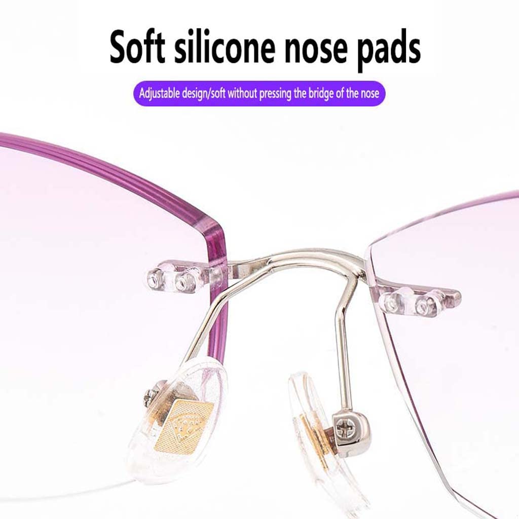 WZX Gafas de Lectura para Mujer Gafas de Lectura antifatiga ultraligeras Gafas de computadora Gafas de Lectura para Ancianos sin Marco para Mujer Luz Anti-Azul multifocal
