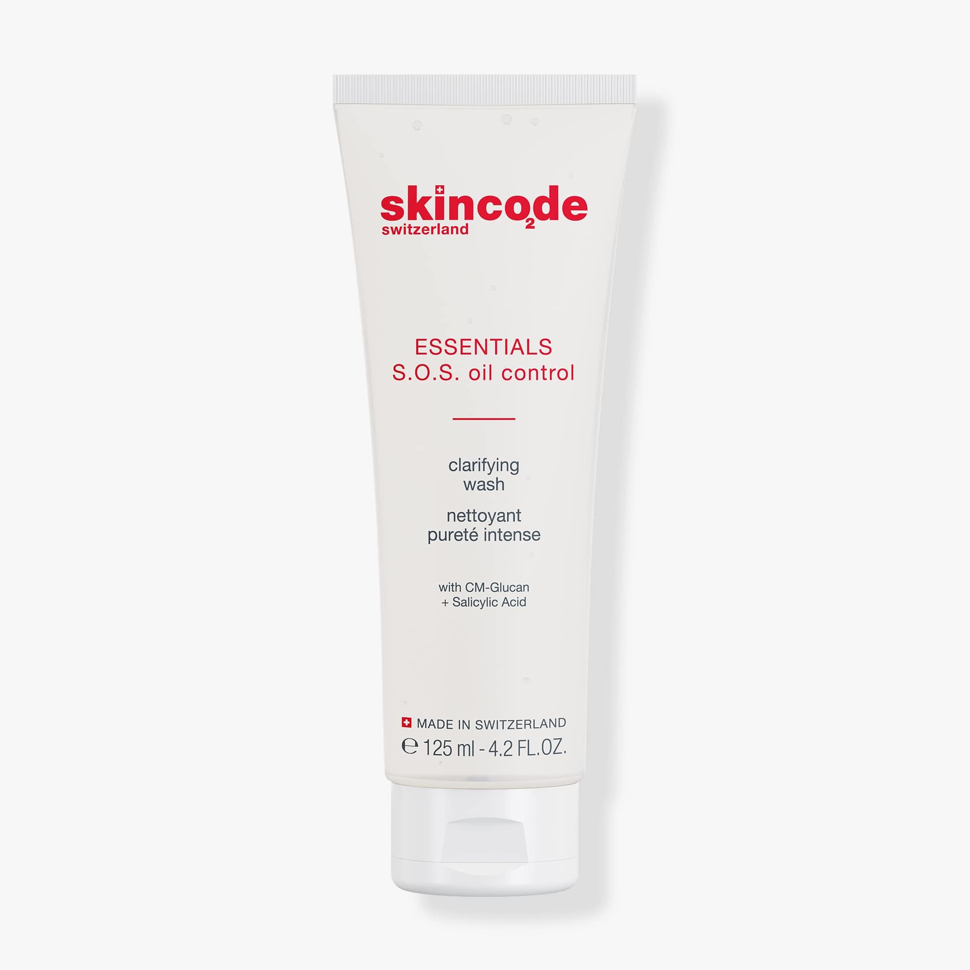 Skincode S.O.S Oil Control Clarifying Wash - Pore-Refining, Breakout-Reducing Cleanser | Advanced Pore-Cleansing Formula | Dermatologist Tested, Free from Parabens & Fragrance (4.2 Oz / 125 mL)