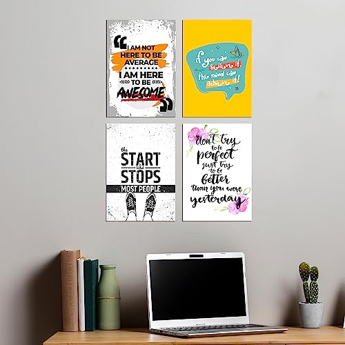Image of PAPER PLANE DESIGN Poster Frames Quotes Size- 8.25 x 11.75 inch, Set of 4, Motivational (G)