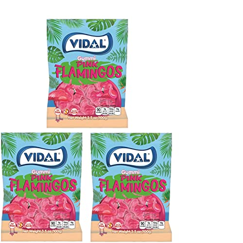 Vidal Gummi Pink Flamingos, 3.5 Ounces (Pack of 3)