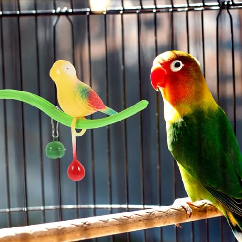 Perchoir à oiseaux de simulation pour cage animée et joyeuse - 4