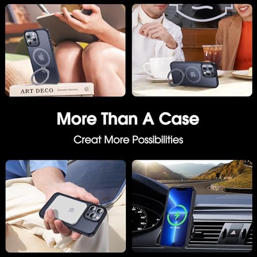 Image of iPhone 13 pro Magsafe Stand Case | Matte Design & 360 Protection | Military-Grade Apple iPhone 13 pro Cover | Ultra Premium - Black