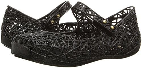 mini melissa Girl's Mini Campana Zig ZAG VI Mary Jane, Black Glitter, 7 M US Toddler | Image 6