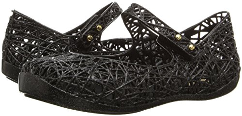 Mini Melissa Girl's Mini Campana Zig Zag Vi Mary Jane, Black Glitter, 7 M Us Toddler #TOP6
