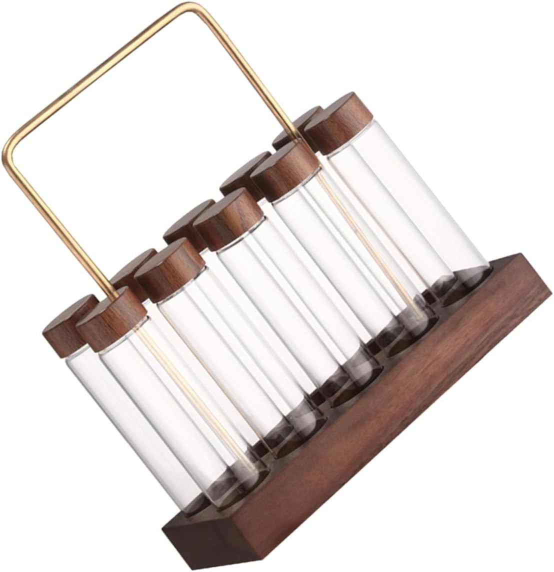 Ciieeo 1set Bean Storage Tubes Stand Coffee Bean Dispenser Airtight Glass Jars for Coffee Tea Spice