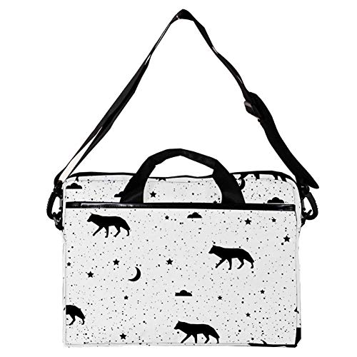 Bolso bandolera para portátil 14-15.4 wolf moon and star con correa ajustable 2