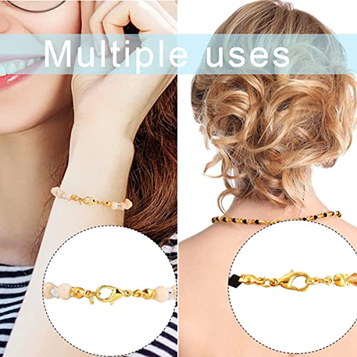 800 Pcs Jewelry Making Accessories Set With 100 Pieces Lobster Claw Clasp 200 Pieces Bead Tips Knot Covers And 500 Pieces Open Jump Ring Connectors Diy Jewelry Making Supplies Bracelets (Gold) #TOP5