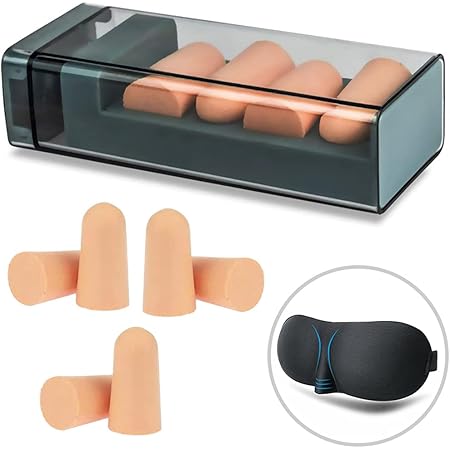 Amazon 耳栓 みみせんおすすめ 耳栓睡眠用 防音 耳栓 無音 ランキング 飛行機 仕事 勉強 水洗い可能 騒音対策 繰り返し使用可能 快適な 耳栓 携帯付き 5ペアとアイマスクがあります Yooido 耳栓