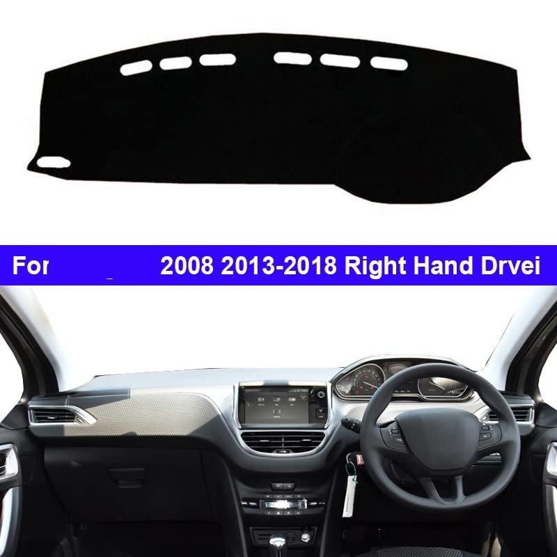 Funda para salpicadero Peugeot 2008 2013-2018 RHD alfombrilla azul protección solar 2