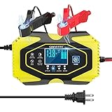 Shentec Car Battery Charger and Maintainer 12V 6A / 24V 3A, Smart 7-Stage LCD Display Automotive Trickle Charger for Car,Motorcycle, Lead-Acid Battery