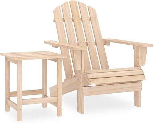 Natural Wood Adirondack Chair, Outdoor Patio Furniture for Garden Relaxation, Solid Fir Wood Standard Ergonomic Design