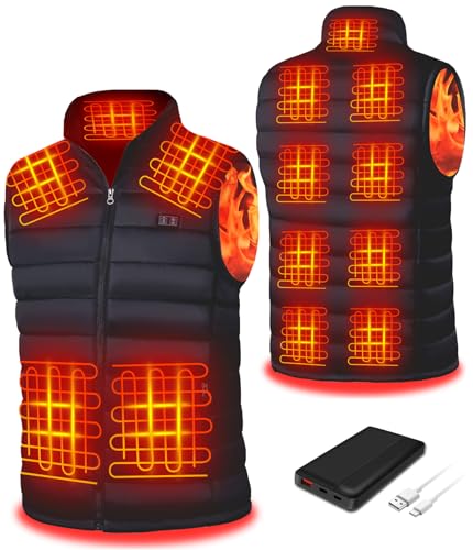 Seenew Heated Vest for Men with Battery Pack, 13 Heating Zones Electric Lightweight Heated Jacket,...